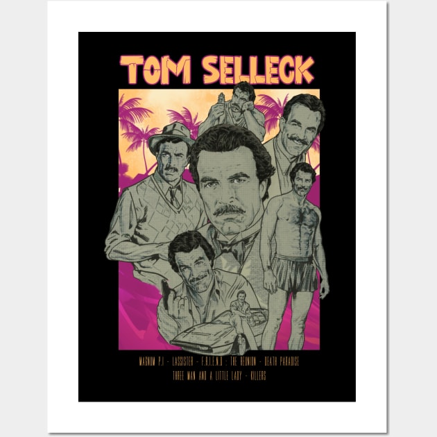 Tom Selleck Aesthetic Tropical Wall Art by Dayat The Thunder